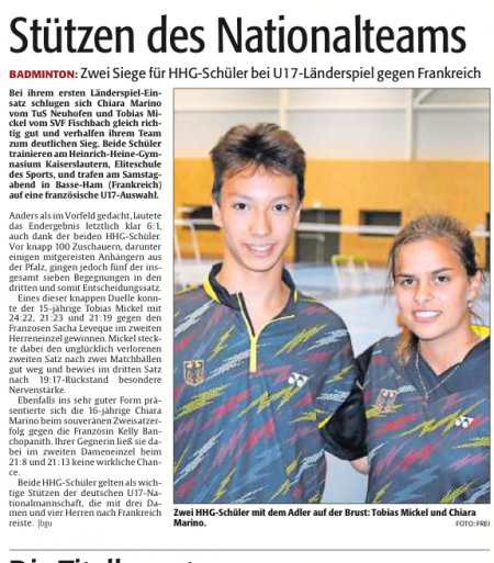 Badminton Länderspiel Artikel copy