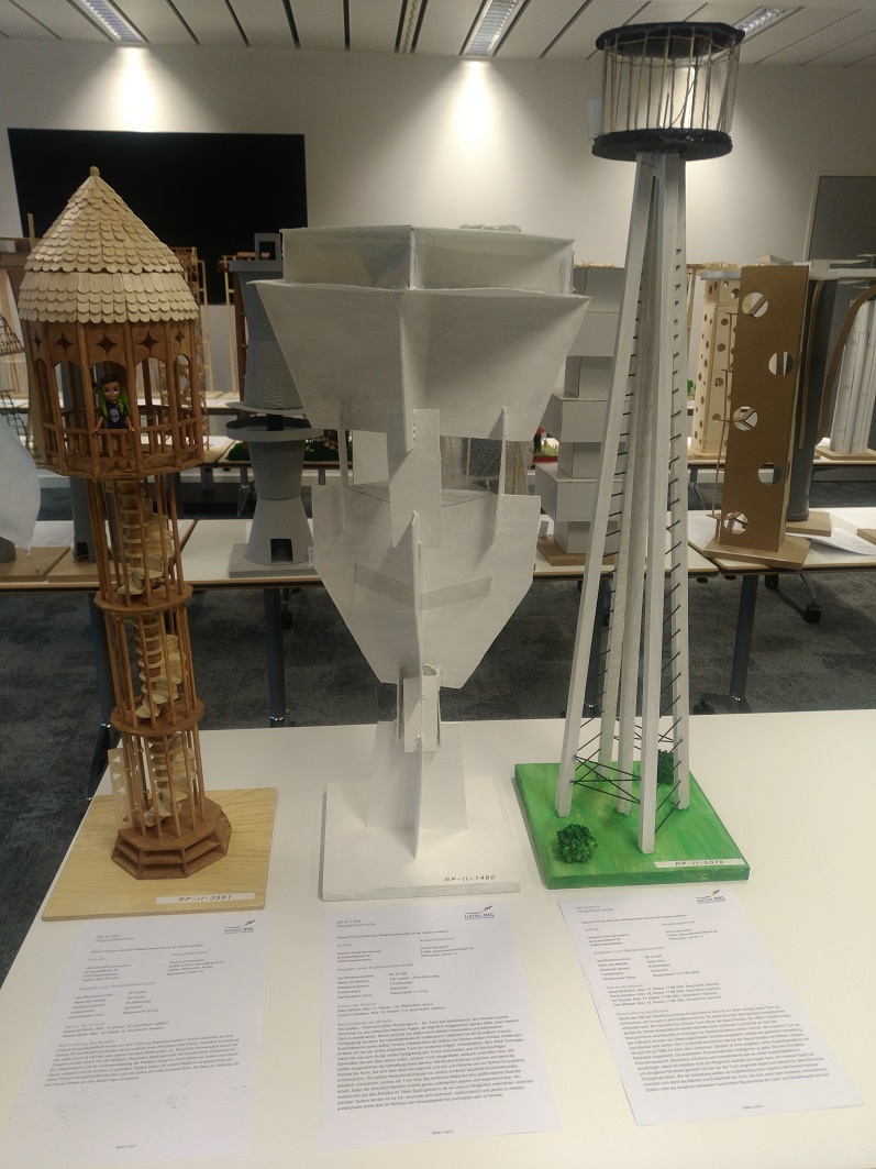 Die drei HHG Türme warten in den Geschäftsräumen der Ingenieur in Mainz auf ihre Begutachtung