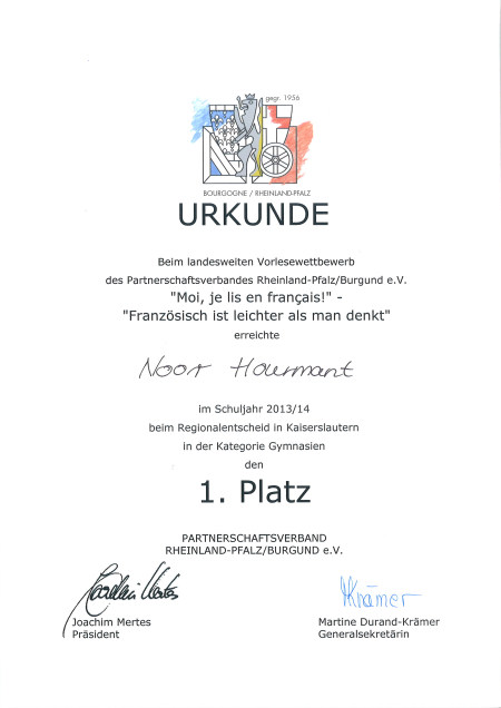 F-Lesewettbewerb 2014 Hourmant