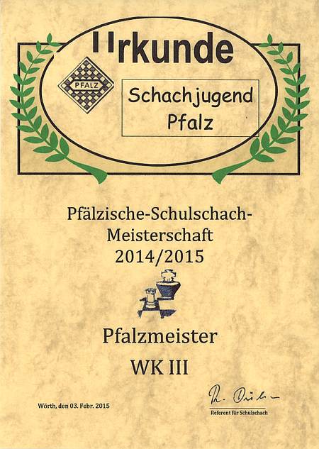 Schach2015 Urkunde