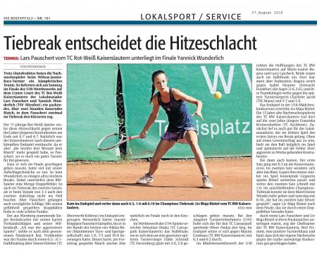 WJR Kaiserslautern 2018 Rheinpfalz 2018 08 07