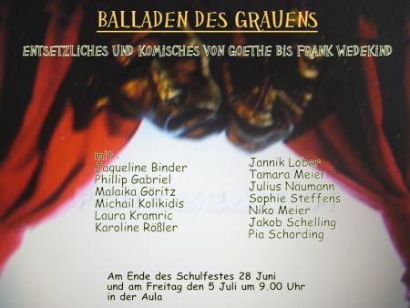 balladen des Grauens Plakat