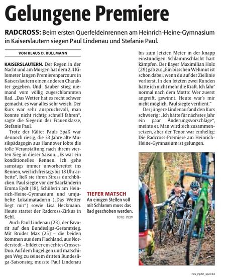 Cross HHG Rennen Nachbericht Sonntag