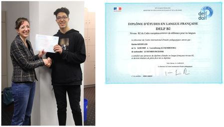 DELF Zertifikat B 2 für Karim Kesseler