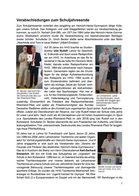 Verabschiedungen zum Schuljahresende c Seite 1