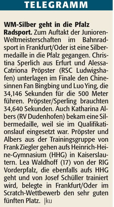 WM Frankfurt Oder 1 Tag